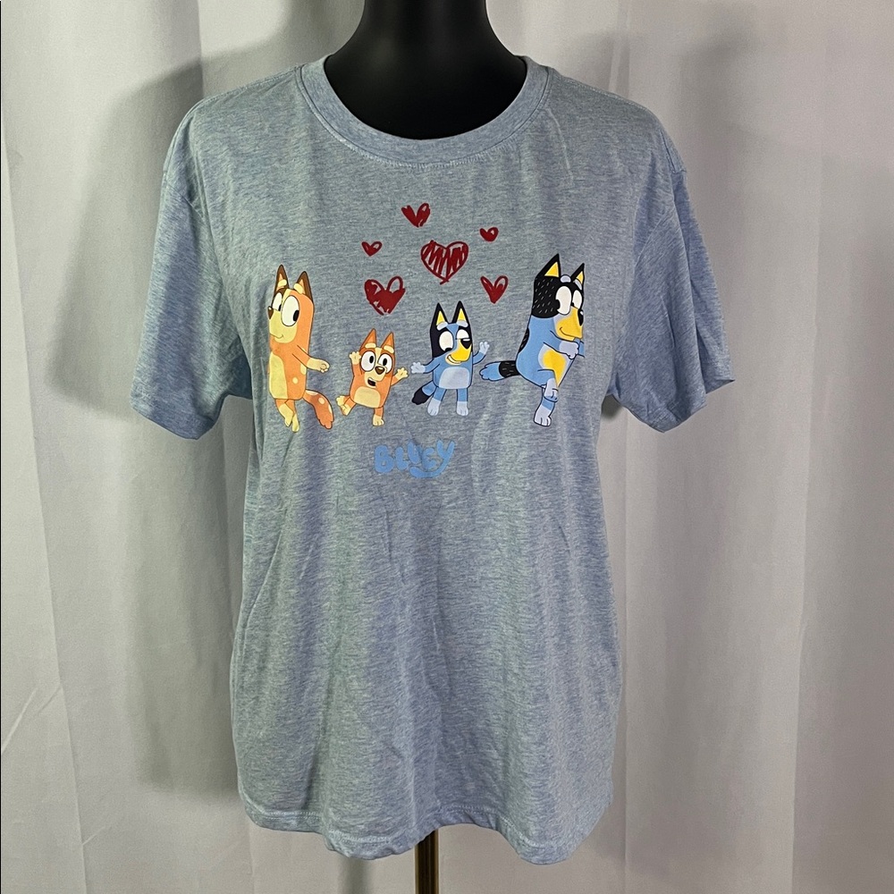 Bluey Blue Space Dyed Short Sleeve Crewneck T-Shirt